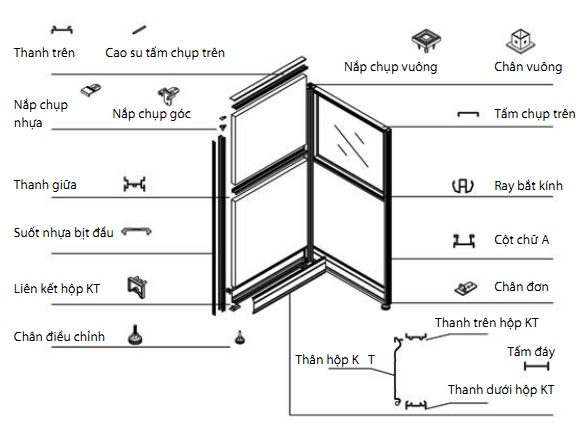 cấu tạo vách ngăn văn phòng